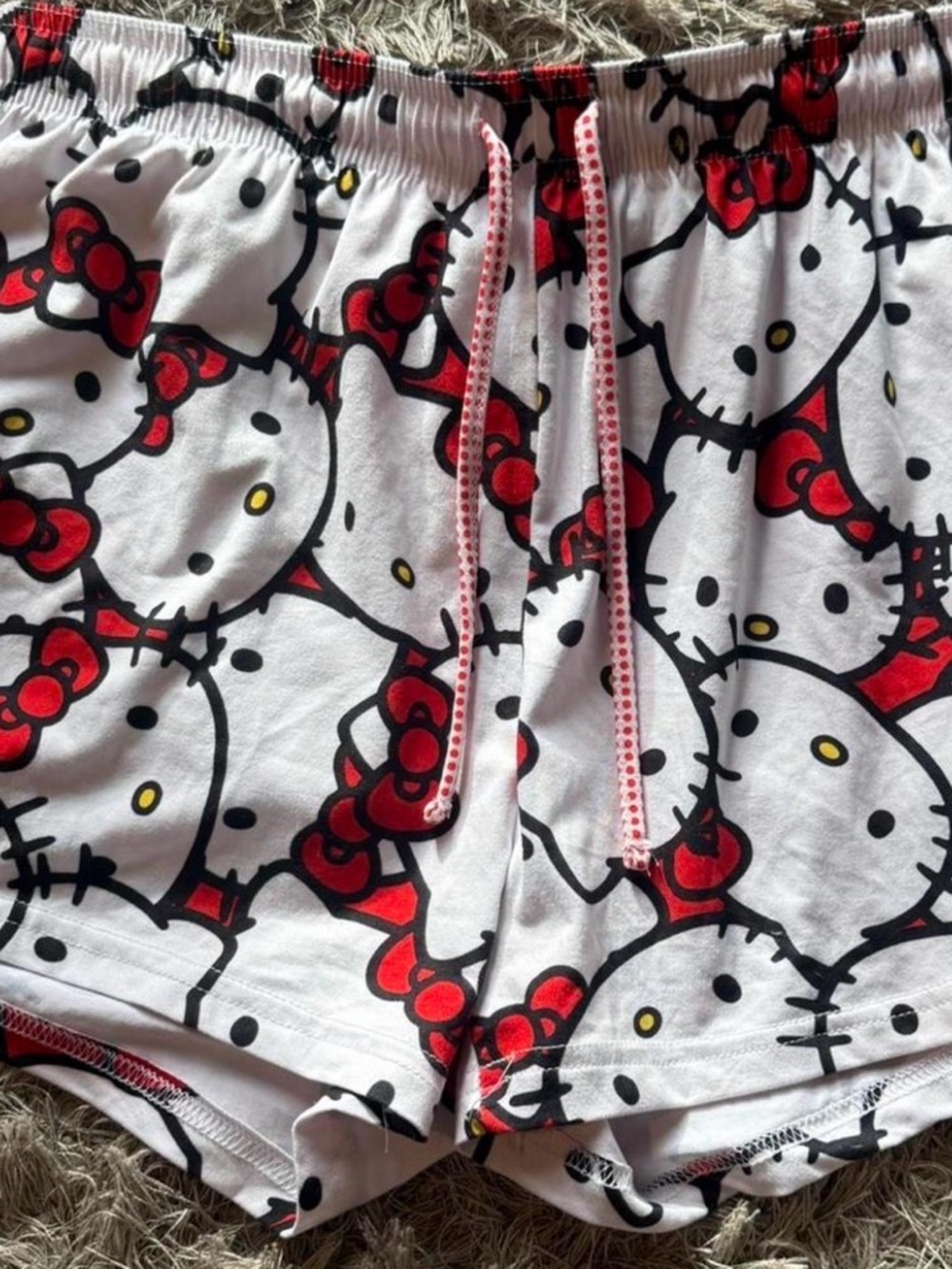 Hello Kitty White and Red Cotton Sleep Shorts